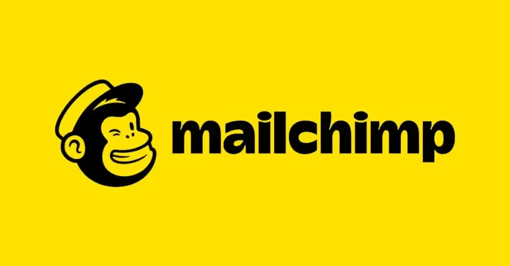 mailchimp official log on a yellow background