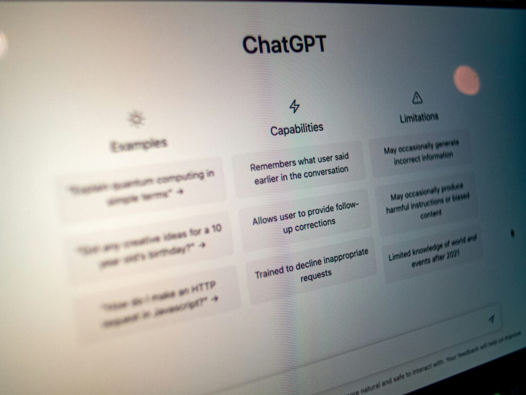 A landscape image showing the dashboard of Chat GPT and its ability
