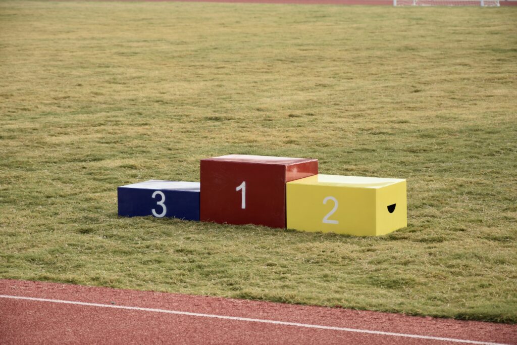3 tier plinth for 1st, 2nd, 3rd place awards to represent rankings
